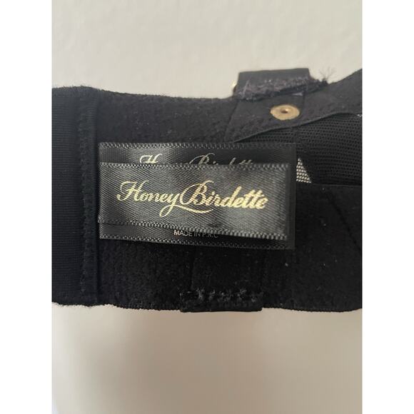 Honey Birdette Bra Indira Sheer Mesh Studded Lingerie Black FLAW - Picture 12 of 13